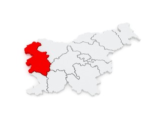 Map of Goritskii region. Slovenia.