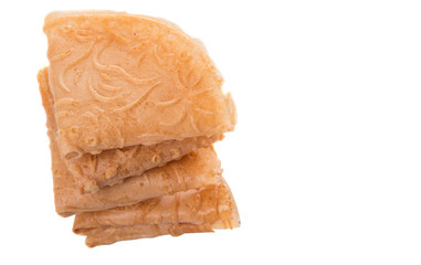 Kuih Kapit or the  Chinese Love Letter biscuit over white 