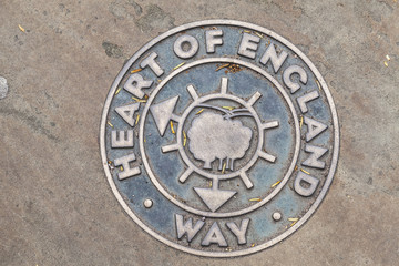 Heart of England Way Marker In Lichfield, Midlands, England.