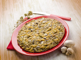omelet with champignon and oregano