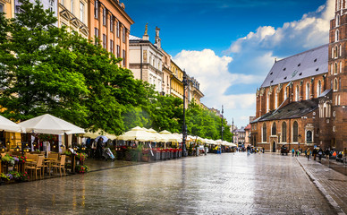Naklejka premium Krakow - Poland's historic center, a city with ancient