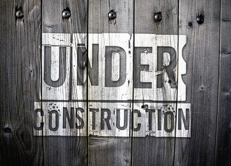 Grungy Under Construction sign