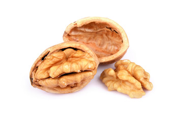 Cracked Walnut isolated on white background