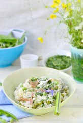 green pea risotto