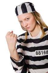 Funny prison inmate in concept