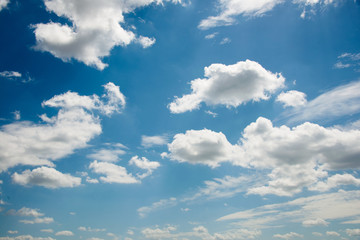 Cloudscape of bright blue sky - obrazy, fototapety, plakaty