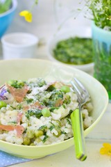 green pea risotto