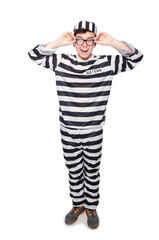 Funny prison inmate in concept