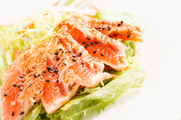 japanese salad with salmon