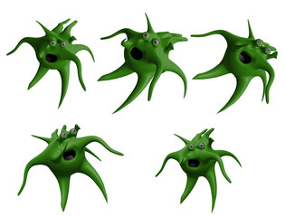 Fototapeta premium 3D rendered funny tentacle monsters