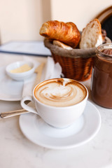 cappuccino with croissants