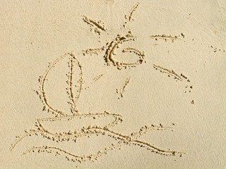 drawing on the sand