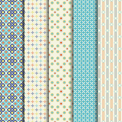 5 Different summer vector patterns. Colorful texture  for  fabri