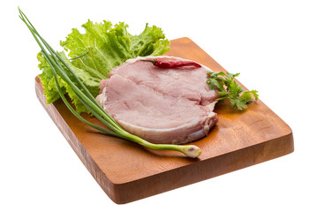 Raw pork steak