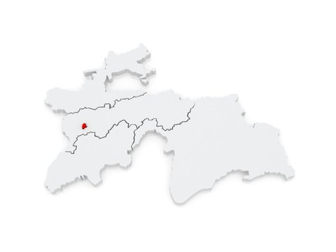 Map of Dushanbe. Tajikistan.