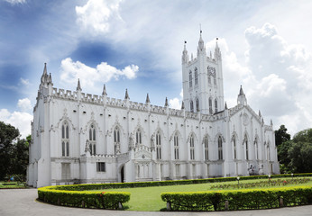 Fototapeta na wymiar St. Paul's Cathedral Kolkata, a view from North