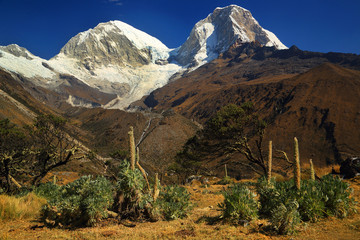 Mountain landscape in the Andes, Peru, Cordiliera Blanca