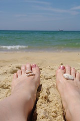 Füße am Strand von Lacanau - Ozean 10