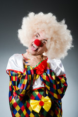 Funny clown in the studio