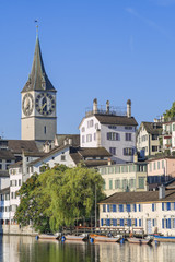 Naklejka na ściany i meble Zurich, the St. Peter Church