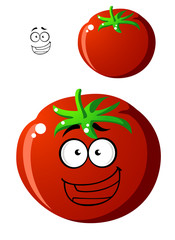 Ripe red cartoon tomato