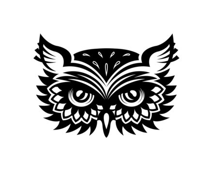 Wise old horned owl head