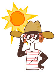 日焼け対策をする女性