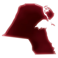 A pool of blood (or wine) that formed the shape of Kuwait. (seri