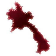 A pool of blood (or wine) that formed the shape of Laos. (series
