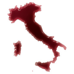 A pool of blood (or wine) that formed the shape of Italy. (serie
