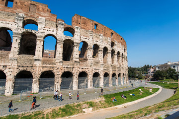 Ancient Rome ruines on bright summer day