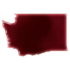 A pool of blood (or wine) that formed the shape of Washington. (