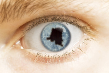 Close-up of an eye with the pupil in the shape of Zaire.(series)