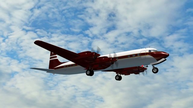 Douglas DC-7 Airplane in fly - close up