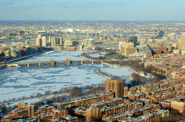 Boston Longfellow Bridge across Charles River