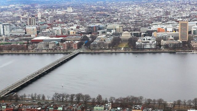 The city of Boston, Massachusetts with the Charles Riv