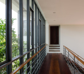 Corridor and modern staircase