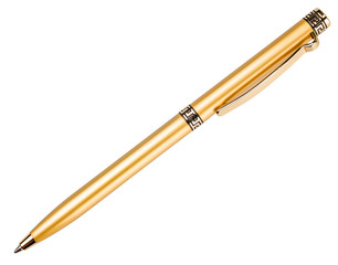 gold pen isolated on white background