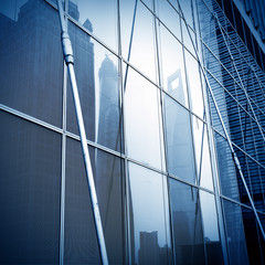 Glass wall of modern architecture