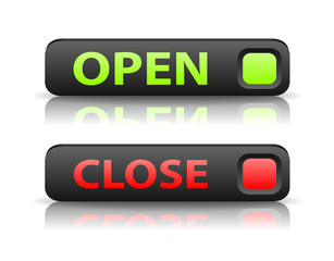 vector green and red state indicator buttons