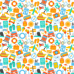 Travel seamless pattern