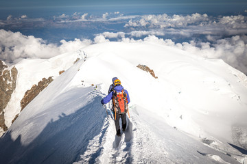 descent from the summit of Mont Blanc in France