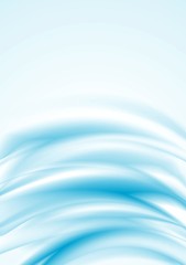 Blue smooth wavy vector backdrop