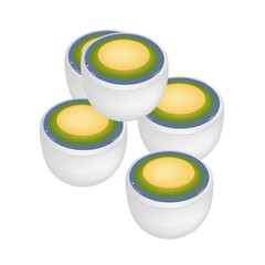 Fototapeta premium Stack of Thai Dessert of Layer Coconut Pudding