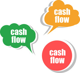cash flow. Set of stickers, labels, tags. Business