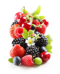 Fototapeta na wymiar Different type of berry fruits isolated