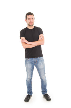 young hispanic man posing with crossed arms