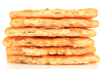 Delicious crackers isolated on white