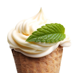 Soft ice cream cone isolated