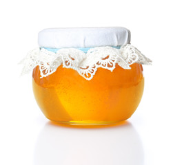Glass bowl with honey